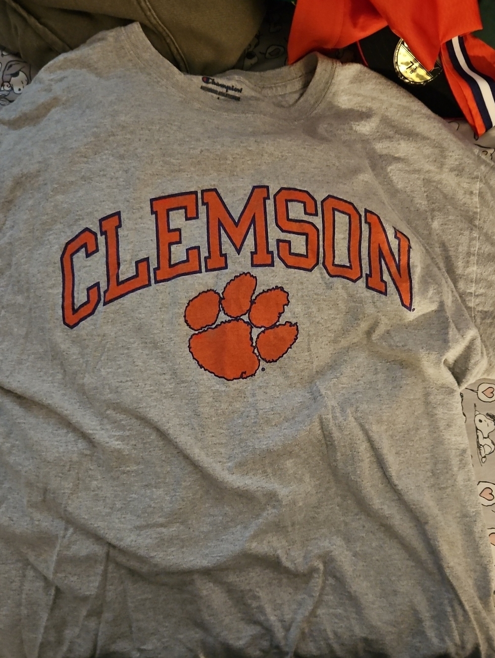 Clemson Tigers Champions Grey Longsleeve T-Shirt